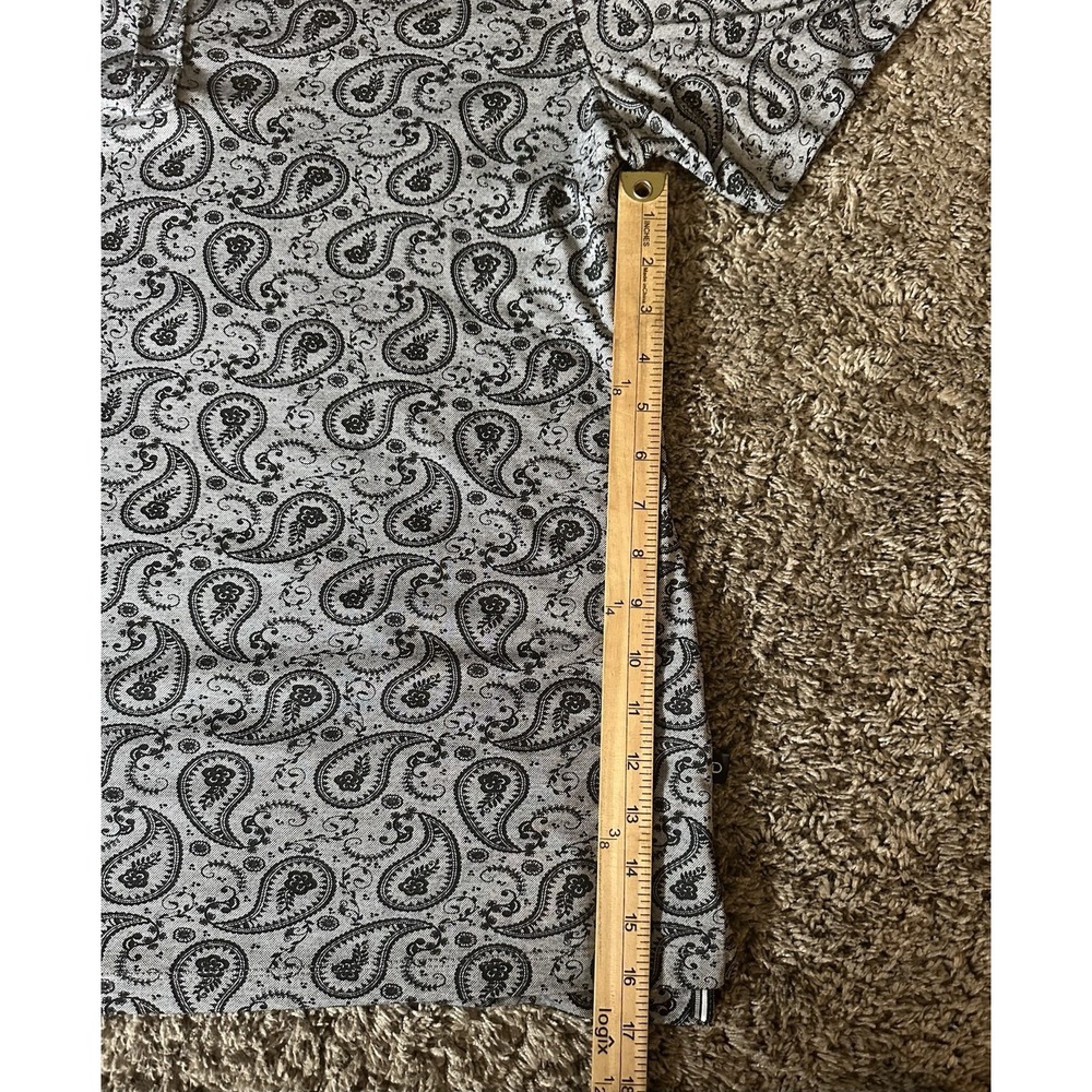 7 Diamonds Shirt Mens Large Paisley Print 4 Way Stretch Performance‎ Button Up - Picture 2 of 4